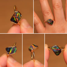Load image into Gallery viewer, Stripy Boulder Opal Ring - 18k Gold