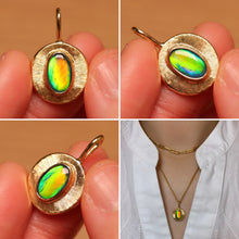 Load image into Gallery viewer, Golden Fire Black Opal Pendant - 18k Gold