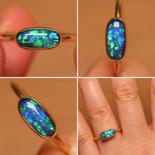 Load image into Gallery viewer, Top Quality Black Opal Ring - 18k Gold
