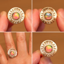 Load image into Gallery viewer, Sunray Halo Opal Ring - 18k Gold