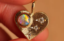 Load image into Gallery viewer, Unconditional Love Crystal Opal Pendant with Diamonds - 18k Gold