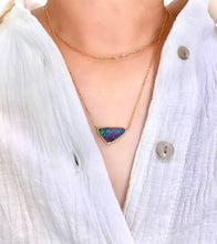 Load image into Gallery viewer, Top Quality Multi Coloured Boulder Opal Necklace - 18k Gold
