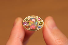 Load image into Gallery viewer, Fruity Halo Crystal Opal Ring - 18k Gold