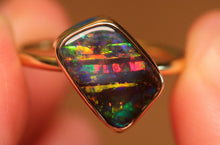 Load image into Gallery viewer, Stripy Boulder Opal Ring - 18k Gold