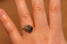Load image into Gallery viewer, Stripy Boulder Opal Ring - 18k Gold