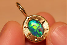 Load image into Gallery viewer, Starseed Quality Black Opal Charm - 18k Gold