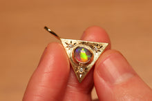 Load image into Gallery viewer, Pyramid Crystal Opal Pendant with Diamonds - 18k Gold