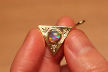 Load image into Gallery viewer, Pyramid Crystal Opal Pendant with Diamonds - 18k Gold