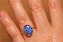 Load image into Gallery viewer, Purple Blue Crystal Opal Ring (3.50ct) - 9k Gold