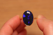 Load image into Gallery viewer, Deep Blue Black Opal Ring (6.75ct) - 9k Gold