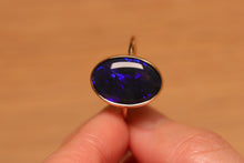 Load image into Gallery viewer, Deep Blue Black Opal Ring (6.75ct) - 9k Gold