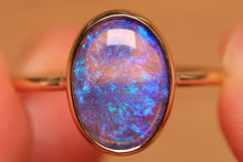 Load image into Gallery viewer, Purple Blue Crystal Opal Ring (3.50ct) - 9k Gold