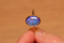 Load image into Gallery viewer, Purple Blue Crystal Opal Ring (3.50ct) - 9k Gold
