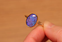 Load image into Gallery viewer, Purple Blue Crystal Opal Ring (3.50ct) - 9k Gold