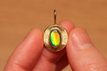 Load image into Gallery viewer, Golden Fire Black Opal Pendant - 18k Gold