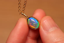 Load image into Gallery viewer, Pink Nebula Crystal Opal Pendant - 18k Gold