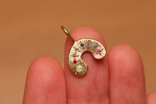 Load image into Gallery viewer, Over The Rainbow Charm with Sapphires & Opal - 18k Gold