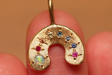 Load image into Gallery viewer, Over The Rainbow Charm with Sapphires & Opal - 18k Gold