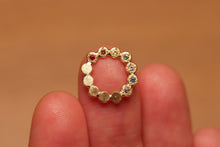 Load image into Gallery viewer, Chakra Stone Circle Charm with Sapphires - 18k Gold