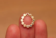 Load image into Gallery viewer, Chakra Stone Circle Charm with Sapphires - 18k Gold