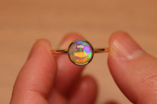 Load image into Gallery viewer, Green Purple Crystal Opal Ring - 9k Gold