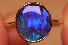 Load image into Gallery viewer, Electric Blue Boulder Opal Ring - 9k Gold