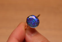 Load image into Gallery viewer, Electric Blue Boulder Opal Ring - 9k Gold
