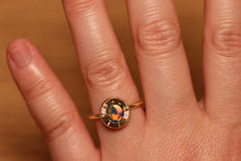Load image into Gallery viewer, Starseed Black Opal Ring - 18k Gold