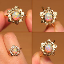 Load image into Gallery viewer, Granule Flower Pinky Opal Ring - 18k Gold