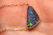 Load image into Gallery viewer, Top Quality Multi Coloured Boulder Opal Necklace - 18k Gold