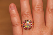 Load image into Gallery viewer, Crystal Opal Halo Ring - 18k Gold