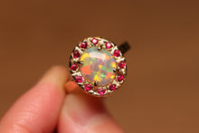 Load image into Gallery viewer, Crystal Opal Halo Ring - 18k Gold