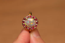 Load image into Gallery viewer, Crystal Opal Halo Ring - 18k Gold