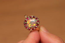 Load image into Gallery viewer, Crystal Opal Halo Ring - 18k Gold