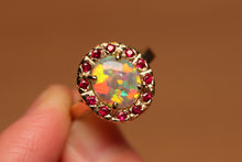 Load image into Gallery viewer, Crystal Opal Halo Ring - 18k Gold