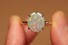 Load image into Gallery viewer, Confetti Pastel Opal Prong Set Ring - 9k Gold