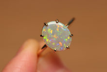 Load image into Gallery viewer, Confetti Pastel Opal Prong Set Ring - 9k Gold