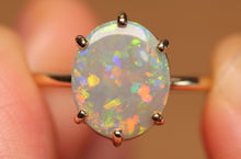 Load image into Gallery viewer, Confetti Pastel Opal Prong Set Ring - 9k Gold