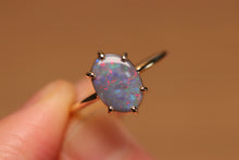 Load image into Gallery viewer, Dark Opal Prong Set Ring - 9k Gold