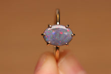 Load image into Gallery viewer, Dark Opal Prong Set Ring - 9k Gold