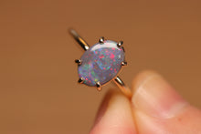 Load image into Gallery viewer, Dark Opal Prong Set Ring - 9k Gold