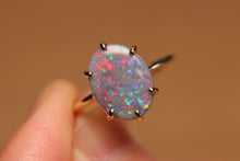 Load image into Gallery viewer, Dark Opal Prong Set Ring - 9k Gold