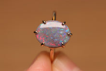 Load image into Gallery viewer, Dark Opal Prong Set Ring - 9k Gold