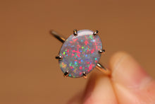 Load image into Gallery viewer, Dark Opal Prong Set Ring - 9k Gold