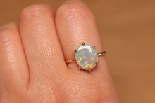 Load image into Gallery viewer, Confetti Pastel Opal Prong Set Ring - 9k Gold