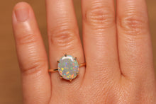 Load image into Gallery viewer, Confetti Pastel Opal Prong Set Ring - 9k Gold