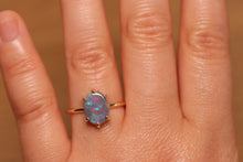 Load image into Gallery viewer, Dark Opal Prong Set Ring - 9k Gold