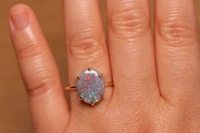Load image into Gallery viewer, Dark Opal Prong Set Ring - 9k Gold