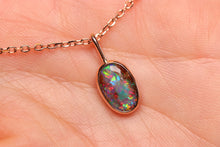 Load image into Gallery viewer, Multi-coloured Pipe Opal Pendant - 9k Rose Gold