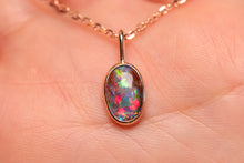 Load image into Gallery viewer, Multi-coloured Pipe Opal Pendant - 9k Rose Gold